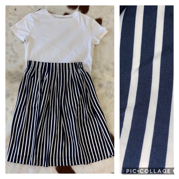J Crew • Navy & White Skirt - Picture 1 of 9